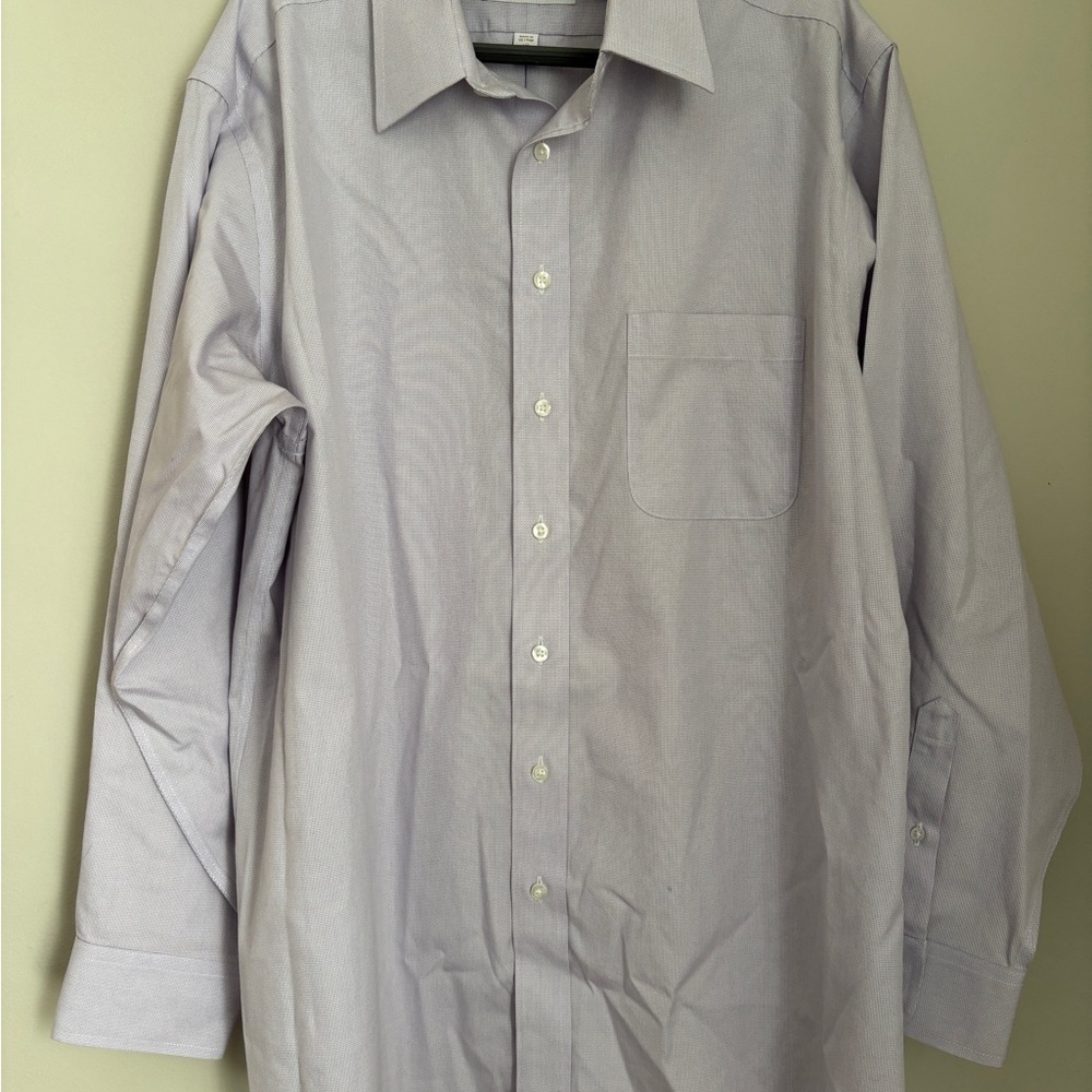 Roundtree & York Cotton‎ Non-Iron Men's Dress Shirt - Light Lavender NWOT